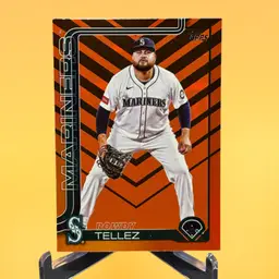 Rowdy Tellez 2025 Topps Update Series #US19 Holiday Orange Seattle Mariners