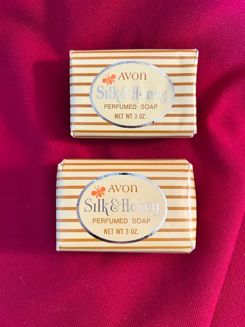 Vtg Avon (2) Silk & Honey Perfumed Soap 3 Oz Ea Factory Sealed