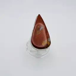 Handcrafted Noreena Jasper Ring (size 6.75) in Sterling Silver Finish