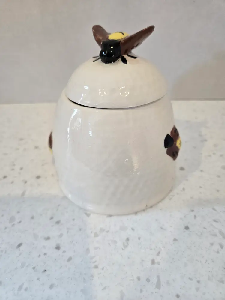 Studio Pottery Honey Pot, signed by artist