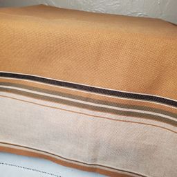 Brown and Cream with Stripes Cloth with Fringe