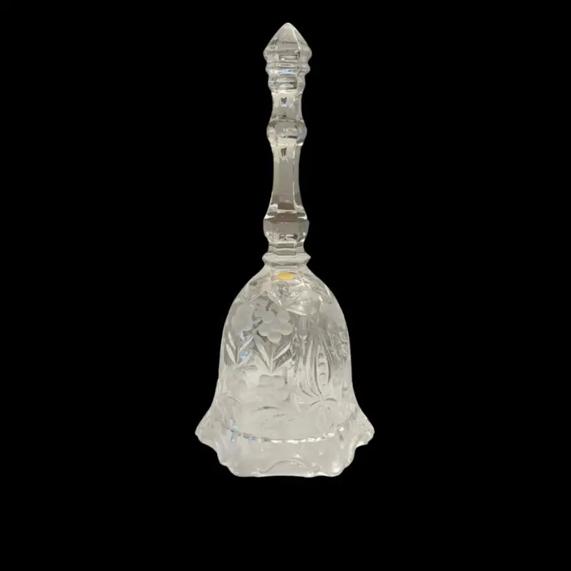 Vintage Anna Gutter 24% Lead Crystal Hand Bell 8.5” x 3.75”