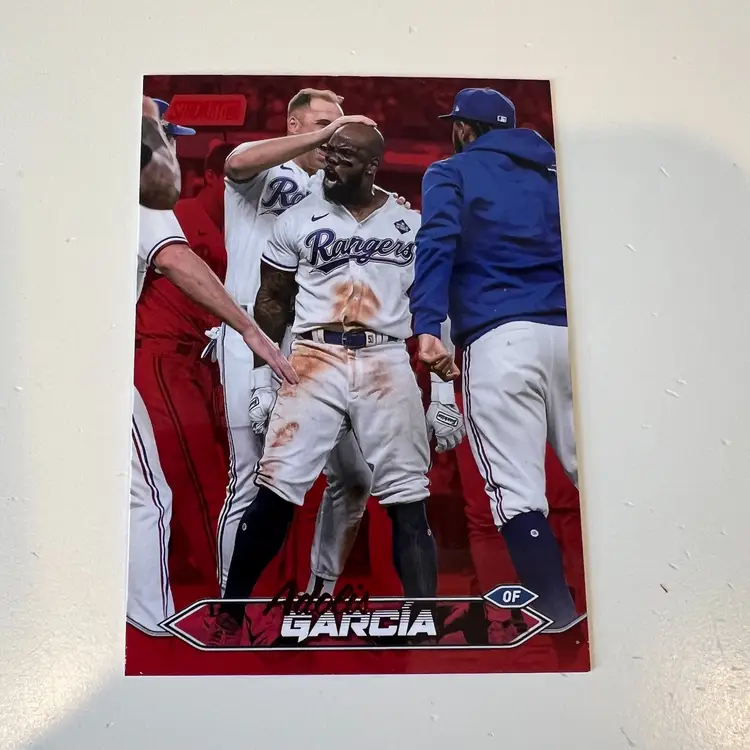 Adolis Garcia Stadium Club Red Foil Texas Rangers