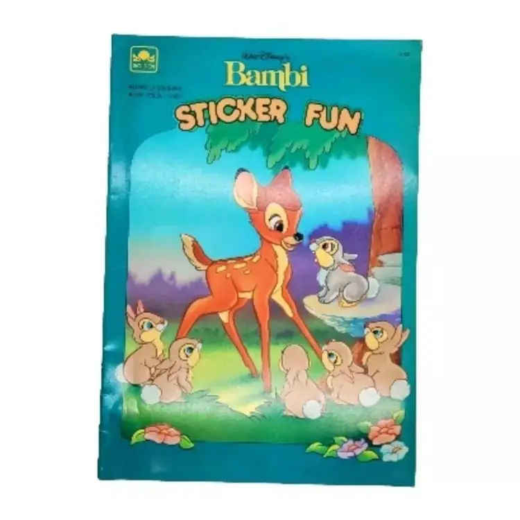 Vintage 1994 Golden Walt Disney Bambi Coloring Sticker Fun Book #8453 Unused HTF