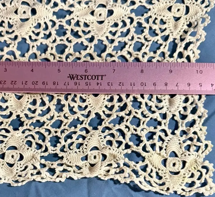 Handmade Vintage Crochet Doily or placemat 10 inches long