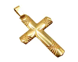 Gorgeous Italian 18k Gold Diamond Cross Pendant