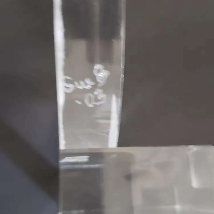 Artist Signed Etched Lucite Eagle