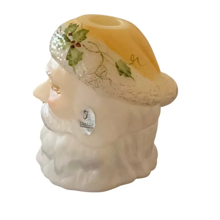 Fenton Milk Glass Santa Claus Fairy Light
