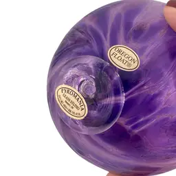 Blown Glass Ball Purple Pyromania Glass Oregon Float Signed 7”