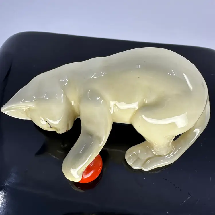 Danbury Mint Cats Of Character Bone China Kitten With Red Ball