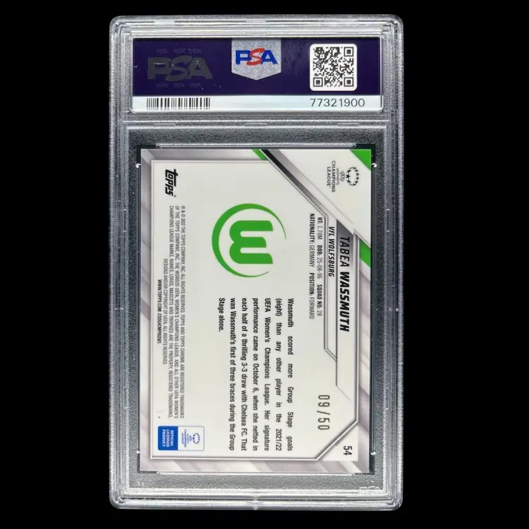 Tabea Wassmuth 2021/22 Topps Chrome UWCL Gold /50 PSA 10 Soccer Card