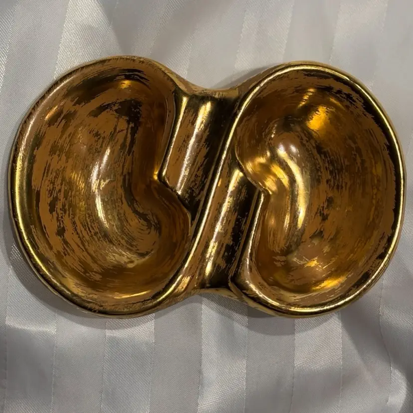 MCM Stangl Pottery 1954 Granada Ashtray 22kt Gold - Great Condition!