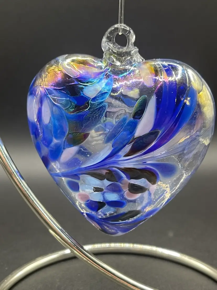 Handblown, Glass Heart Ornament