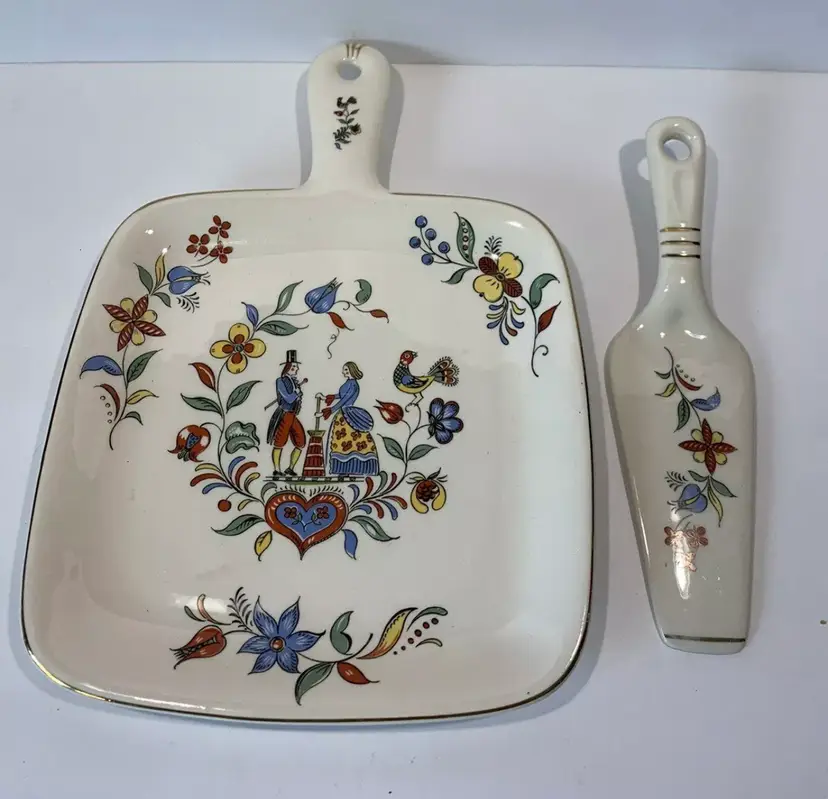Pennsylvania Dutch Iva Lure Crooksville Serving Plate Spatula USA GT