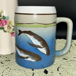 Vintage Otagiri Ceramic Whale Stein Produced in Japan Between the 1960s and 1980s