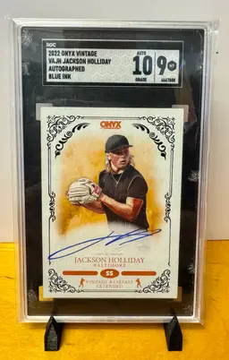 Jackson Holliday 2022 Onyx Vintage Autographs #VAJH SCG 9 MT Auto Grade 10 - Baltimore Orioles