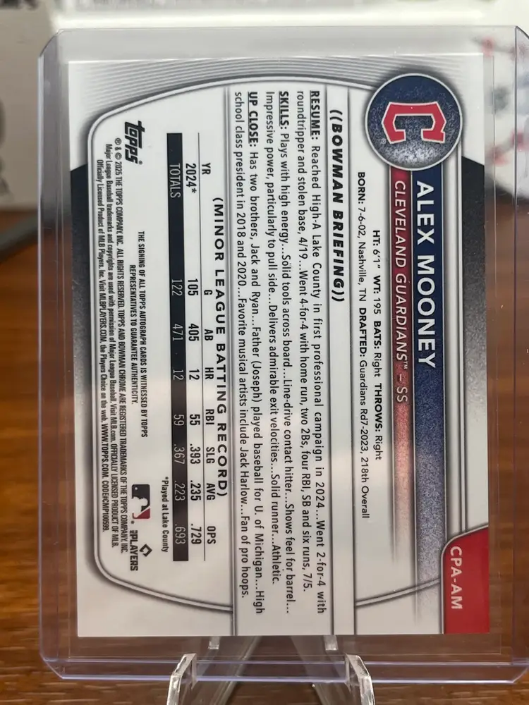 Alex Mooney Auto - 2025 Bowman Chrome 1st