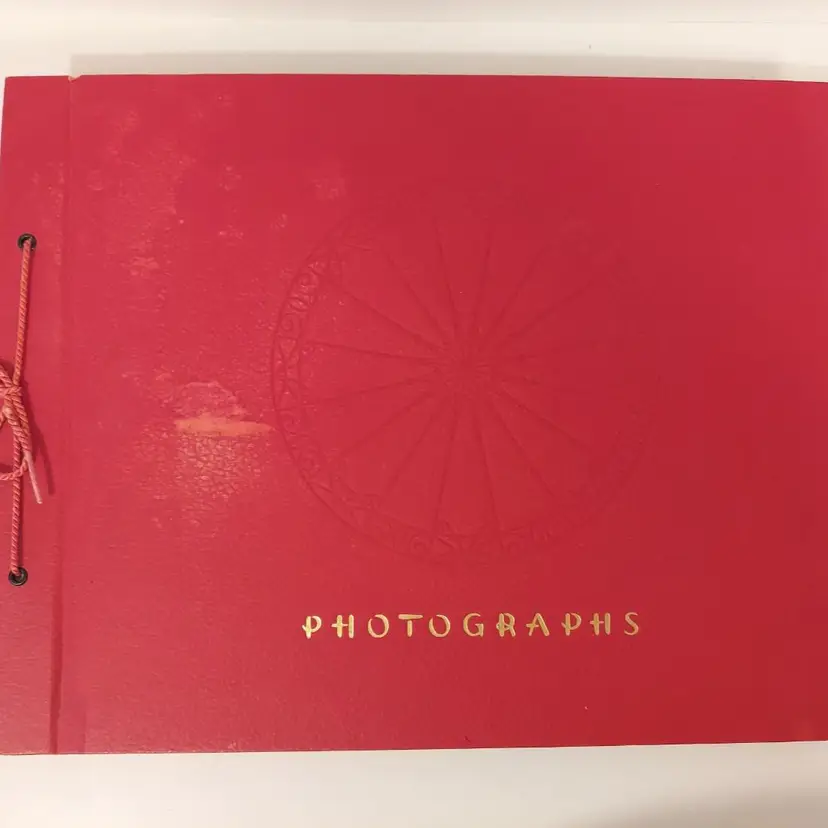 Red Vintage Photo Album FULL Of Vintage Greeting Cards