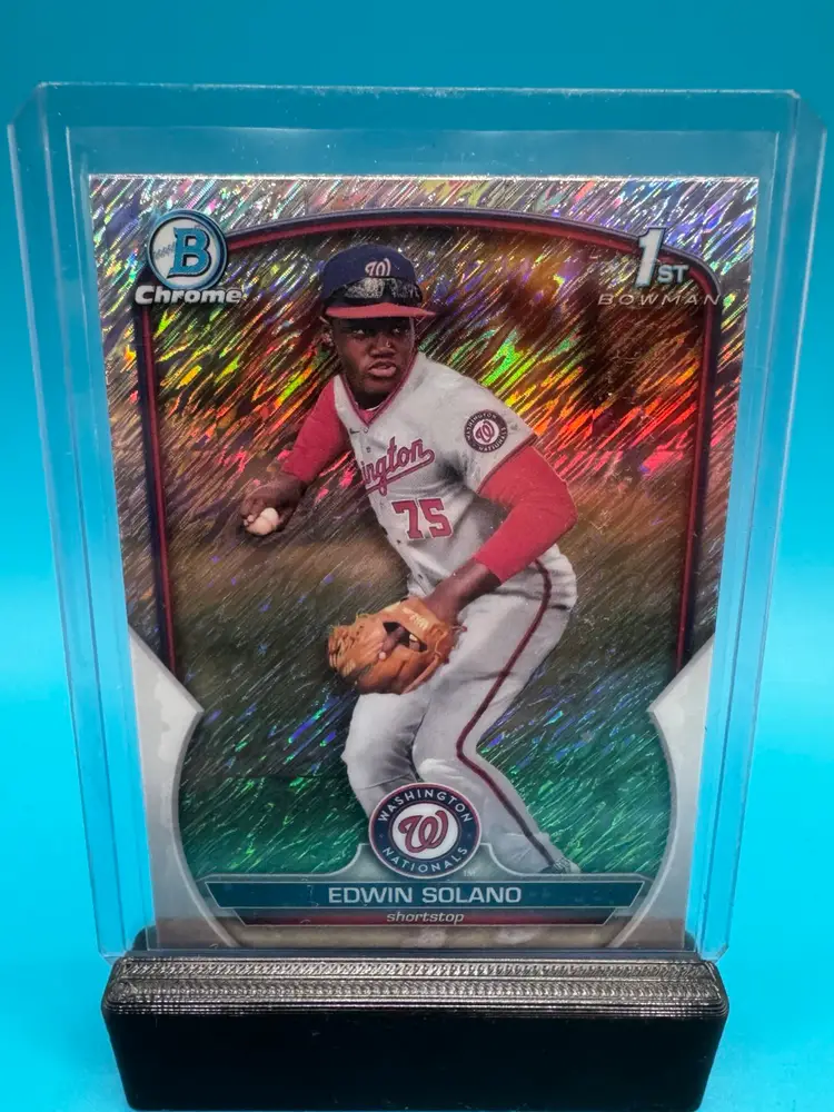 Edwin Solano 1st Bowman Chrome Shimmer Refractor Washington Nationals