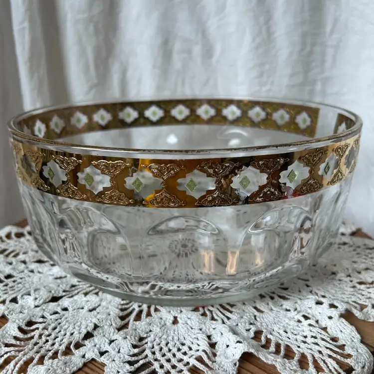 CULVER GLASS BOWLS “VALENCIA” & ANTIQUE US GLASS CO “BLAZING CORNUCOPIA” CREAMER