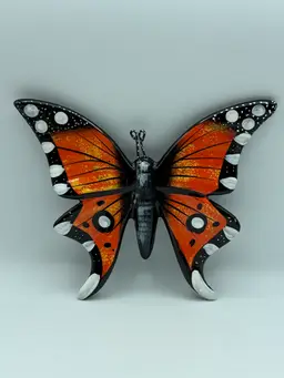 Talavera Monarch Orange Black Butterfly Wall Hanger 8” X 7”