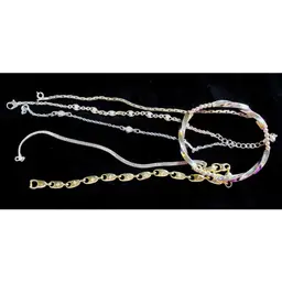 6 Gold Tone Bracelets