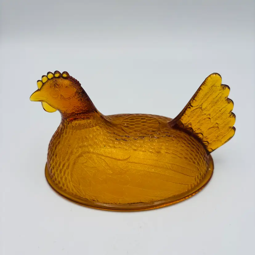 Indiana Glass Hen on Nest Golden Amber TOP ONLY / REPLACEMENT