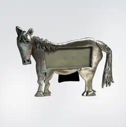 VTG Ashley Manor Pewter Silver Horse Picture Frame Folk Art