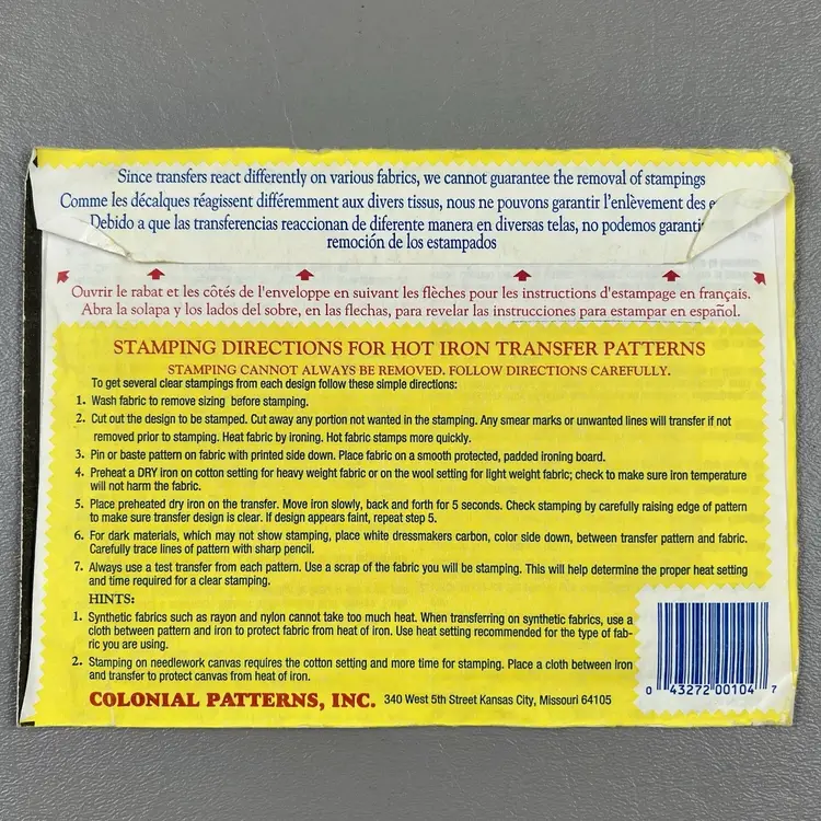 Vintage Aunt Martha's Hot Iron Transfers #3949 Happy Birthday Teddy Crafting Uncut