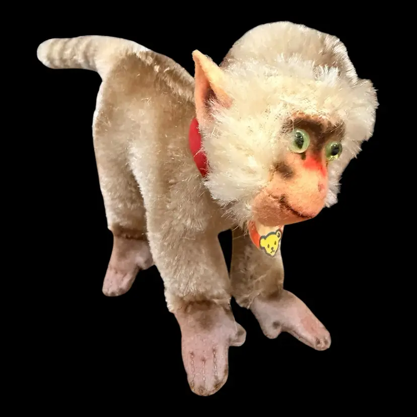 Original Steiff Mohair Coco Baboon Monkey Stuffed Animal Toy 7” Germany