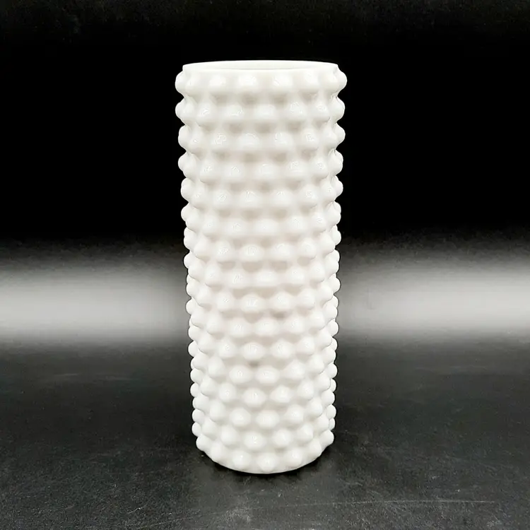 White Milk Glass Hobnail Bud Vase