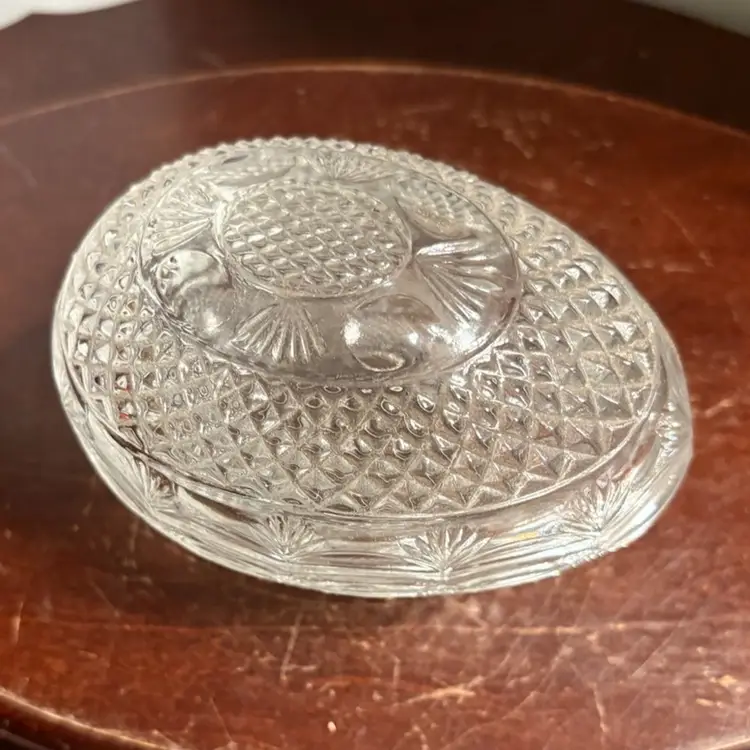 Avon Glass Egg Shaped Trinket Dish