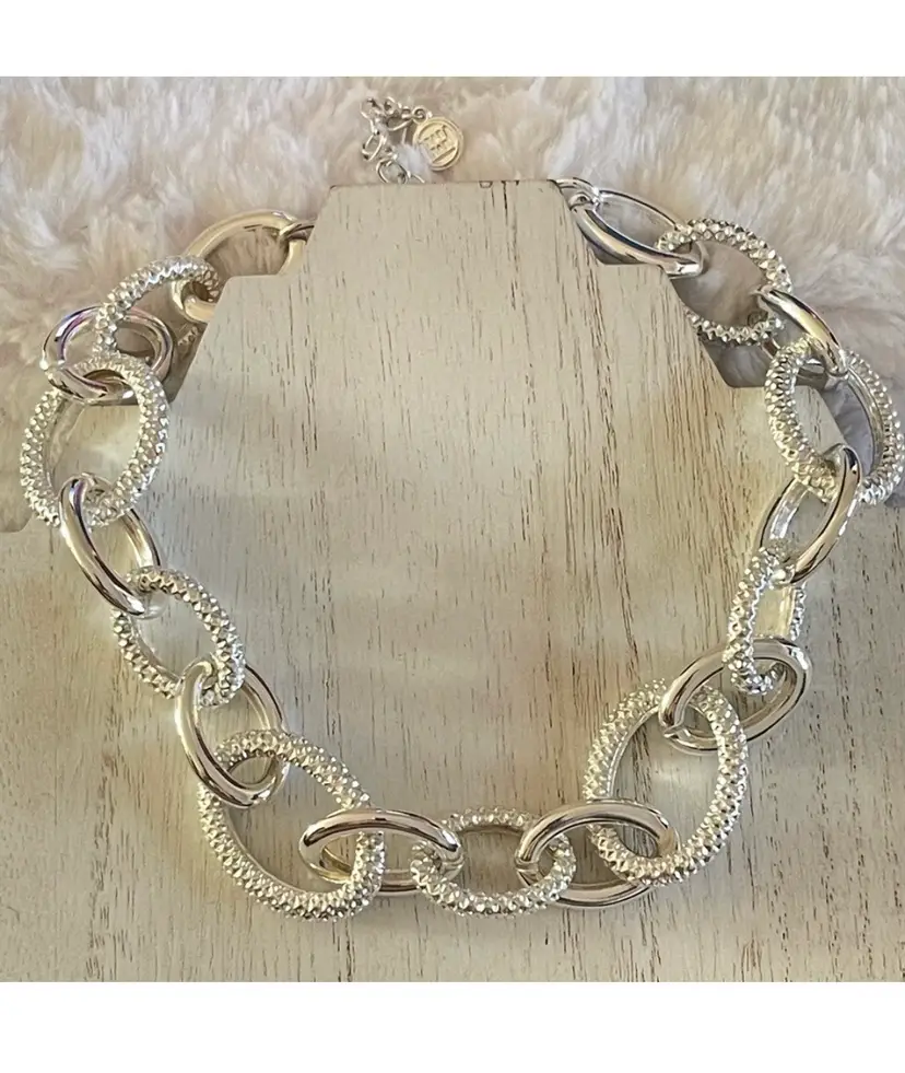 Dana Buchman silver tone chain link necklace