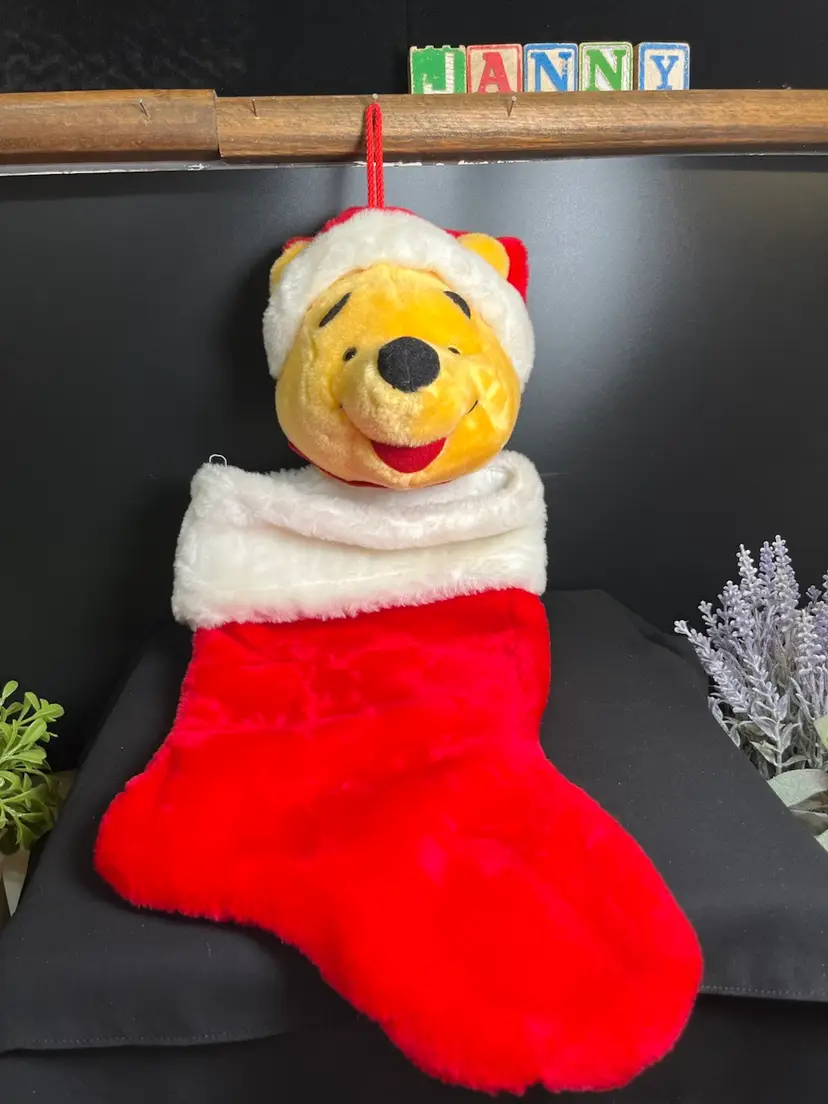 Walt Disney-Winnie The Pooh-AND It's Winnie, Himself! 3D Plush Christmas Stocking-Lot 60
