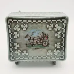 Wade Porcelain Irish Jaunting Car Trinket Box Shamrock St Patrick's Day