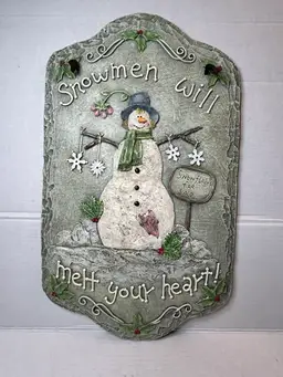 The Resin Shop Snowman Hanging Tile Winter Decoration Union City Michigan