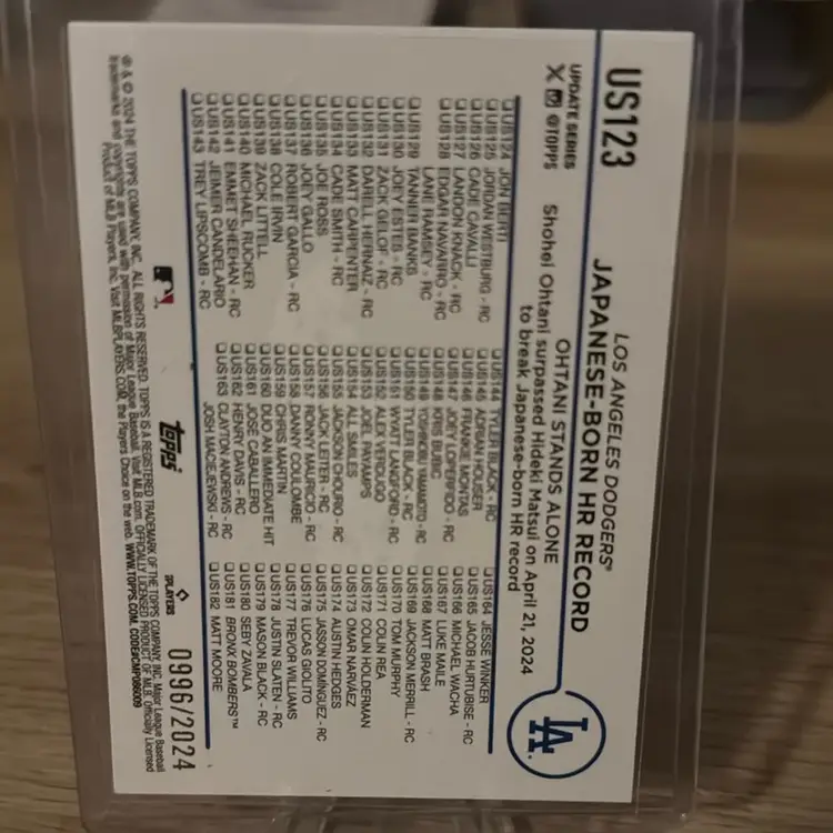 2024 Topps Update Series - Season Highlights #US123 Shohei Ohtani Gold 996/2024