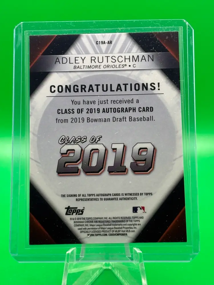 Adley Rutschman Bowman Chrome 2019 Class Of 2019 Auto /50 Baltimore Orioles
