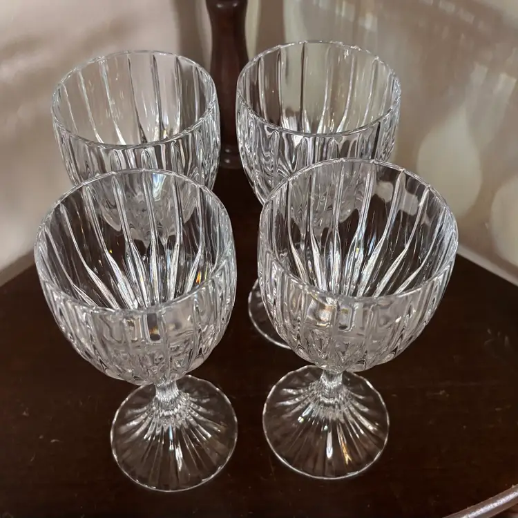Vintage Mikasa Park Lane Full Lead Crystal Wine Glasses