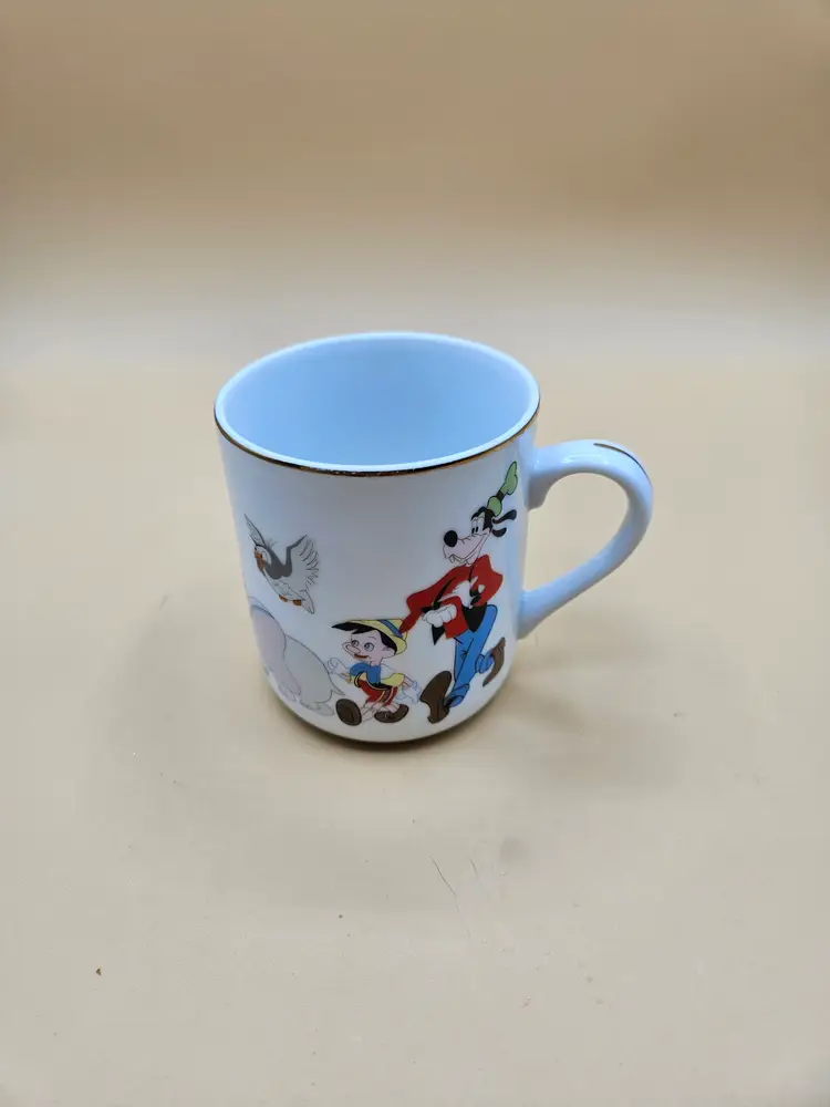 Vintage Disney Characters Gold Trim Mug