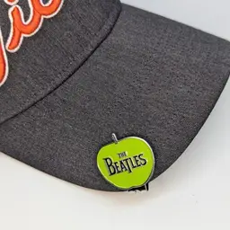 Fun, Chrome Beatles Green Apple Golf Ball Marker with Magnetic Hat Clip