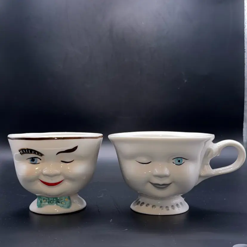 Vintage 1996 Bailey's Irish Cream His/Hers Winking Yum Cups Set