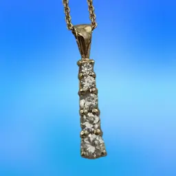 CZ Brilliant Cut-14k Gold Over Sterling Silver Necklace