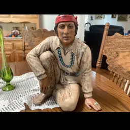 Vintage Ceramic Sculpture Of A Native American Man