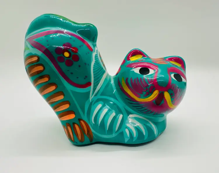 Mexican Redware Pottery Cat