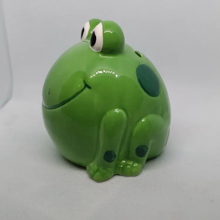 Ceramic Frog Piggy Bank CUTE  Kitchey Froggy Money Coin Bank Fun 3"