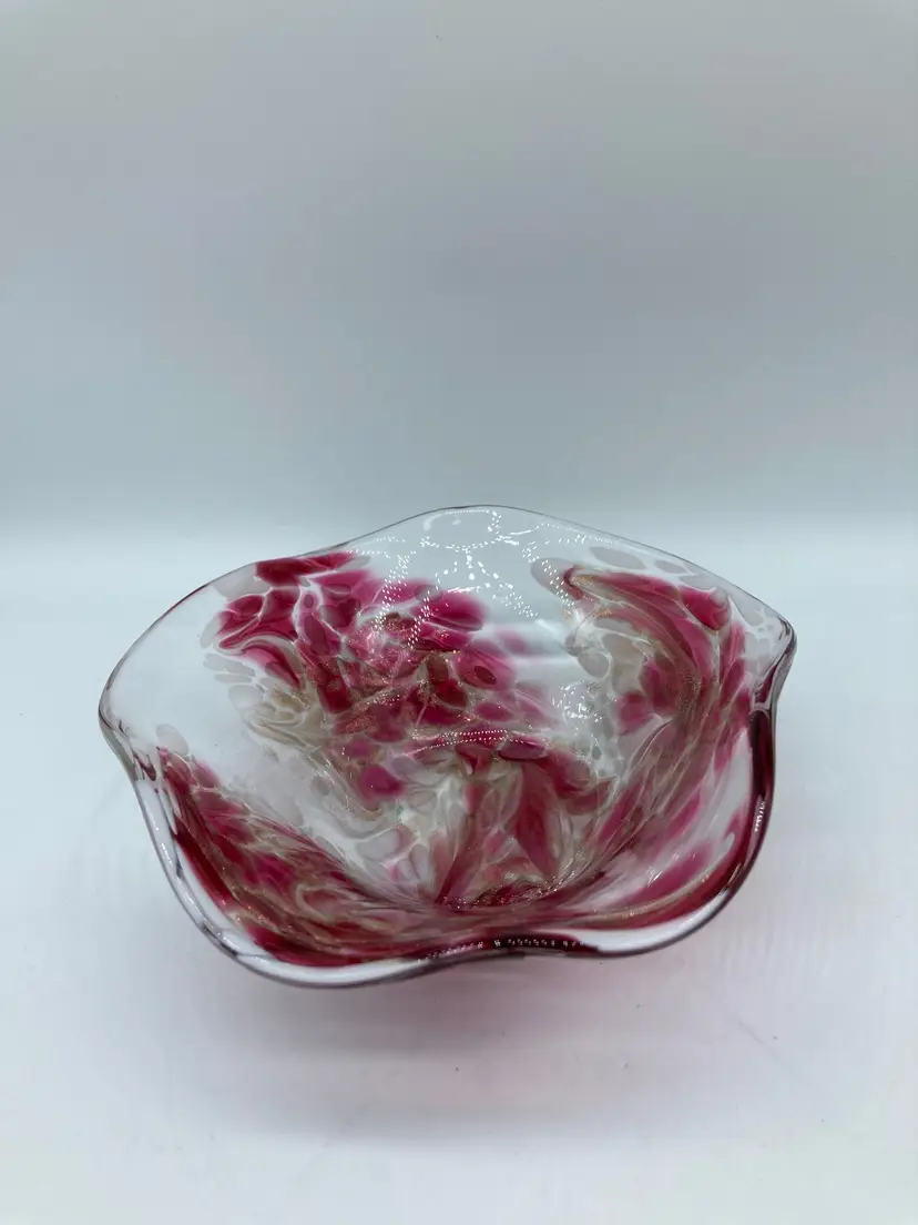 Joseph Metz 2002 Small Cranberry and Gold Bowl