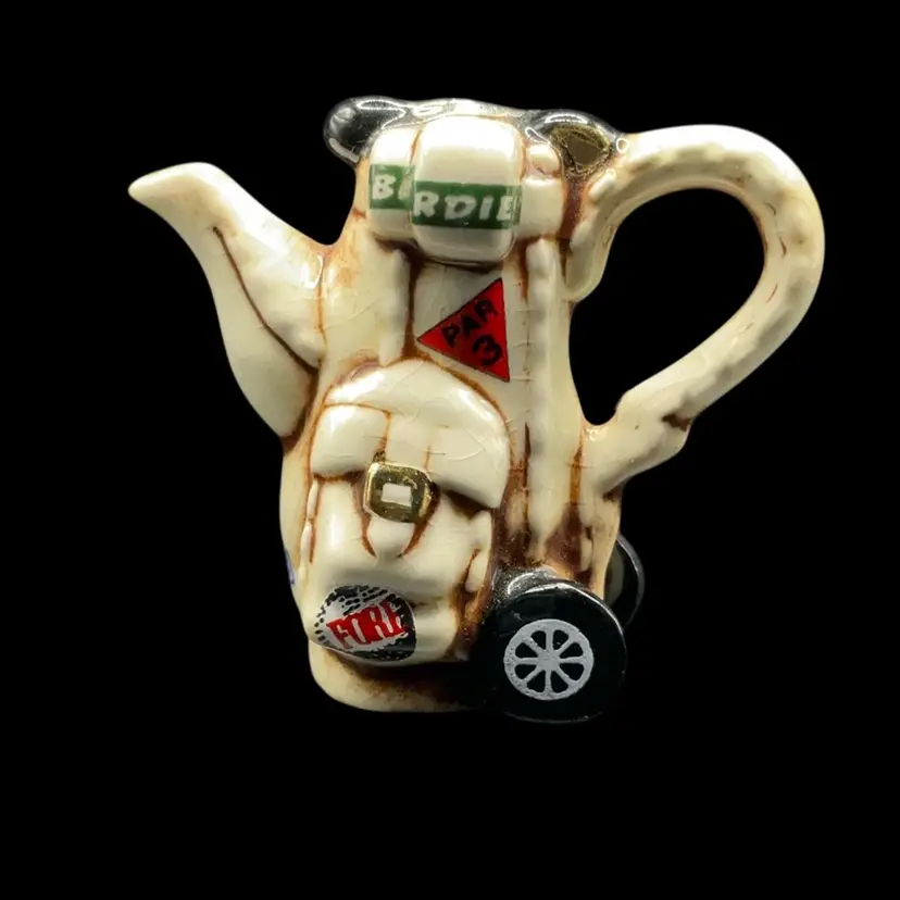 Paul Cardew Design Golf Gag/ Cart Teapot Style Ceramic 1.75”