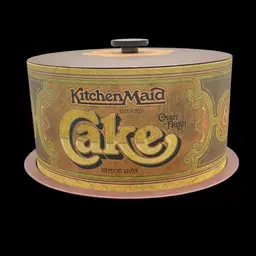 11” Diameter 5” Tall- Vintage 1970s Ballonoff KitchenMaid Covered Metal Cake Box