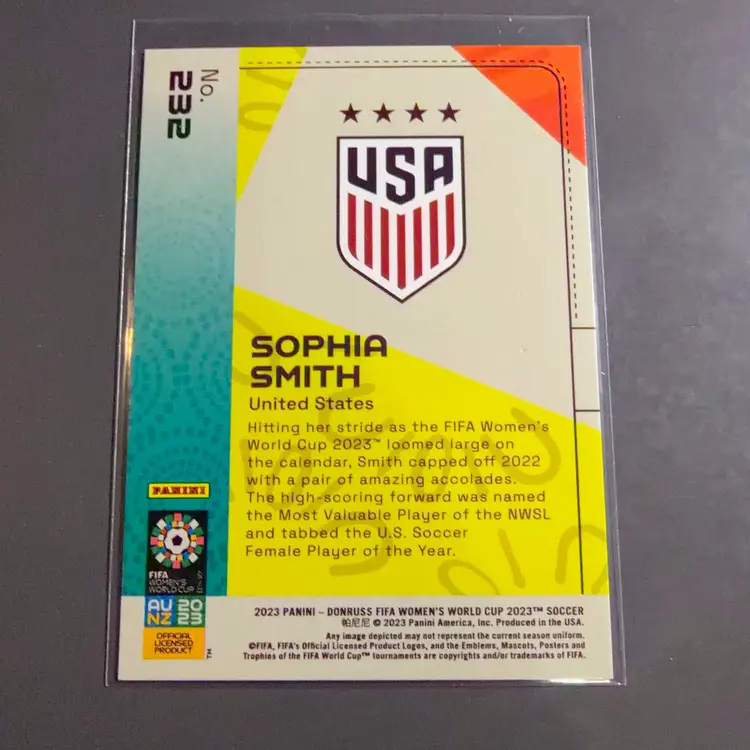 Sophia Smith Wilson 2023 Donruss Women’s World Cup Soccer 167/299 - USWNT